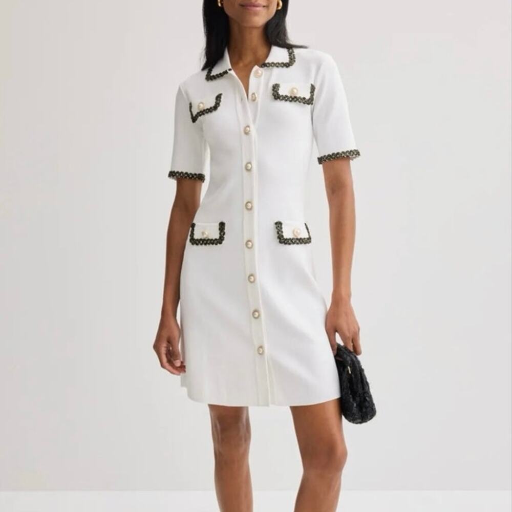 Alexia Admor Odette Button Down white Mini Dress XS